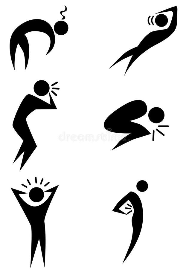 Illness Stick Figure Set royalty free illustration