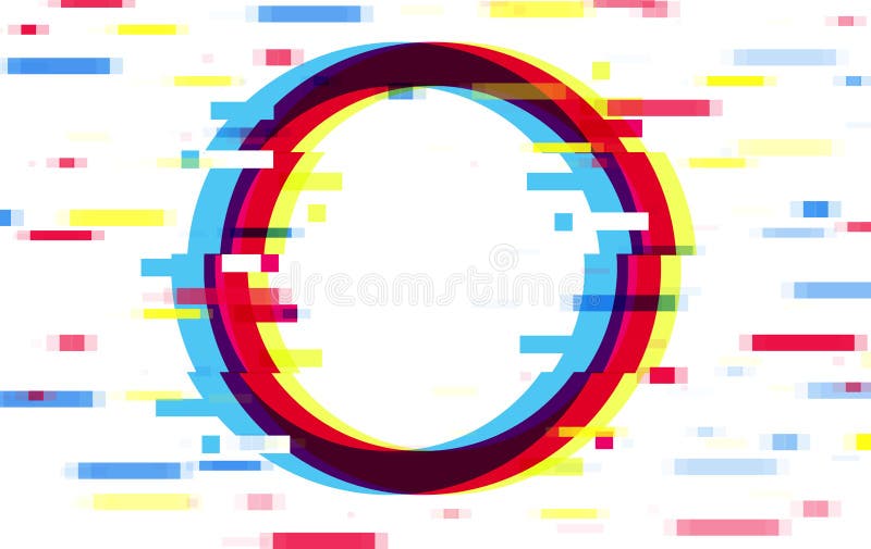 Illuminated Circle Glitch Effect Glitched Circle Stock Vector