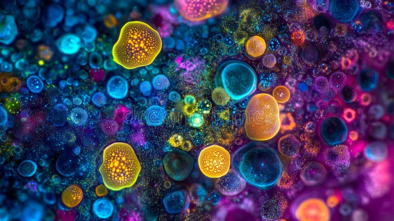 Illuminated Close-Up View of Vibrant Ion Channel Proteins Showcasing Intricate Structures vector illustration