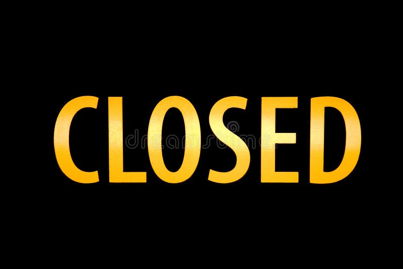 Illuminated Closed Sign stock photo. Image of banner, information - 5294672