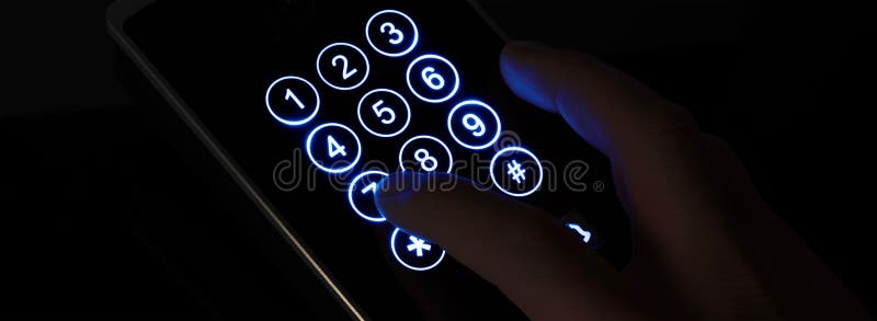Illuminated Dial Pad in Dark Setting royalty free stock photography