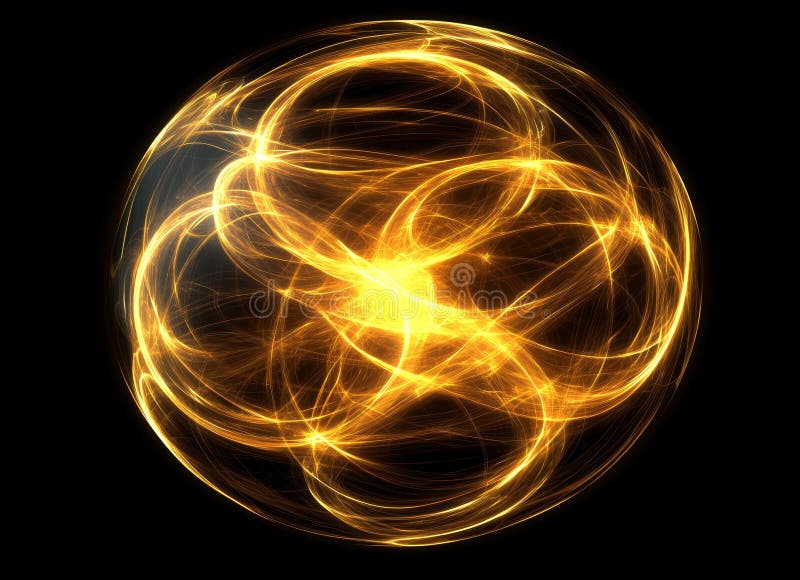 An illuminated digital globe encased in dynamic, colorful light trails, signifying global interconnectivity and royalty free stock photos