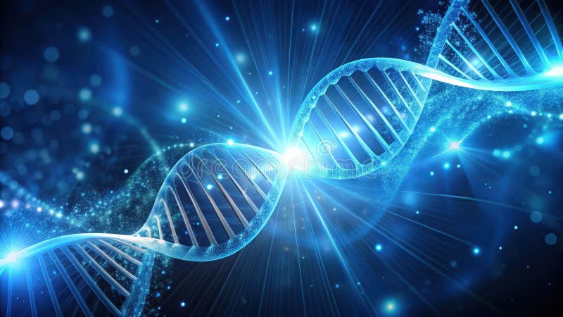 Illuminated double helix a glowing representation of genetic code and biological science. Generative AI vector illustration