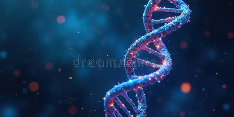 Illuminated double helix a microscopic journey into the core of life\'s code. Generative AI royalty free illustration