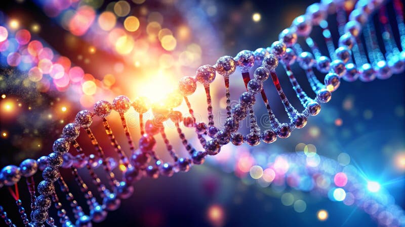 Illuminated double helix a microscopic view of genetic code. Generative AI vector illustration
