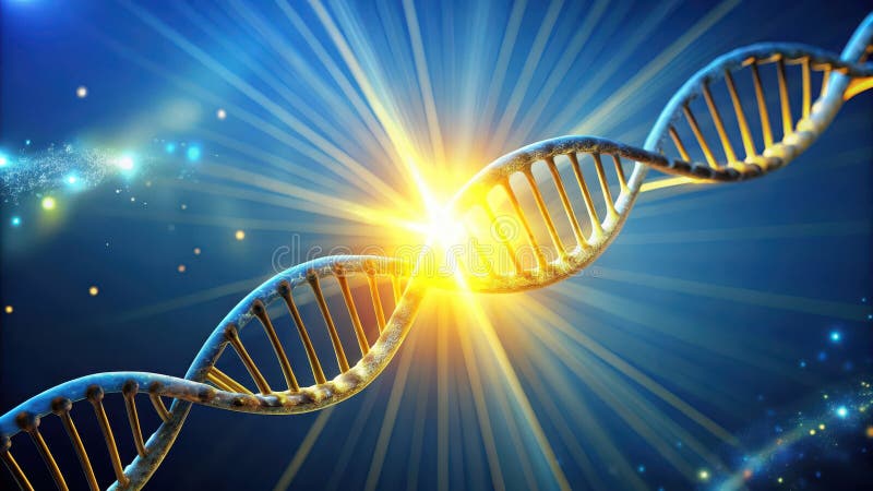 Illuminated double helix a radiant representation of genetic code and scientific advancement. Generative AI vector illustration