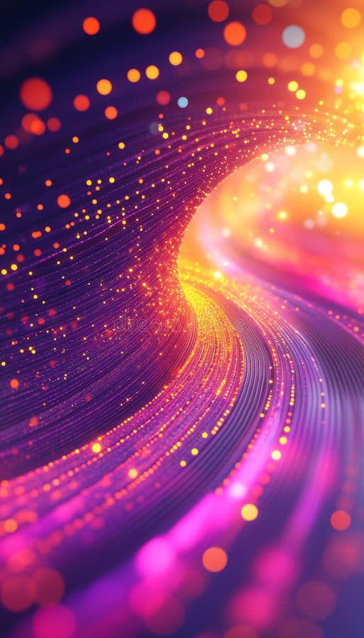 Illuminated fiber optic connections create a stunning abstract technology background vector illustration