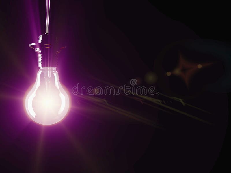 Illuminated Fluorescent Light Bulb Stock Photo Image of imagination