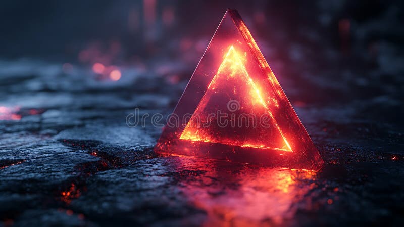 Illuminated geometric pyramid abstract background royalty free illustration