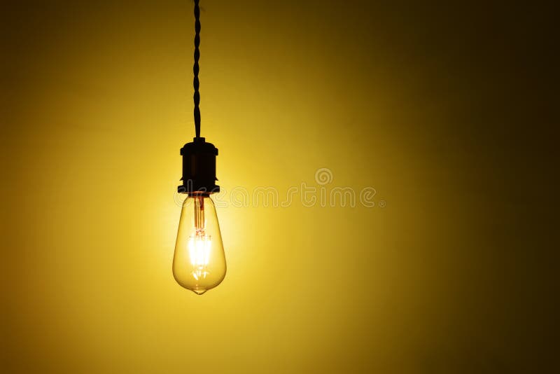 Illuminated hanging led lamp bulb royalty free stock image Illuminated hanging led lamp bulb royalty free stock image