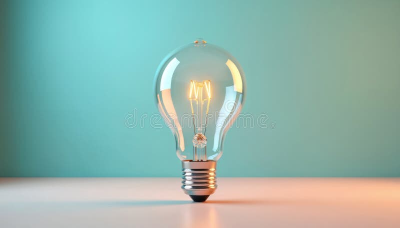 Illuminated light bulb in a flat design. Symbol of innovation, ideas and creativity. Illustration of solution, energy, invention royalty free illustration