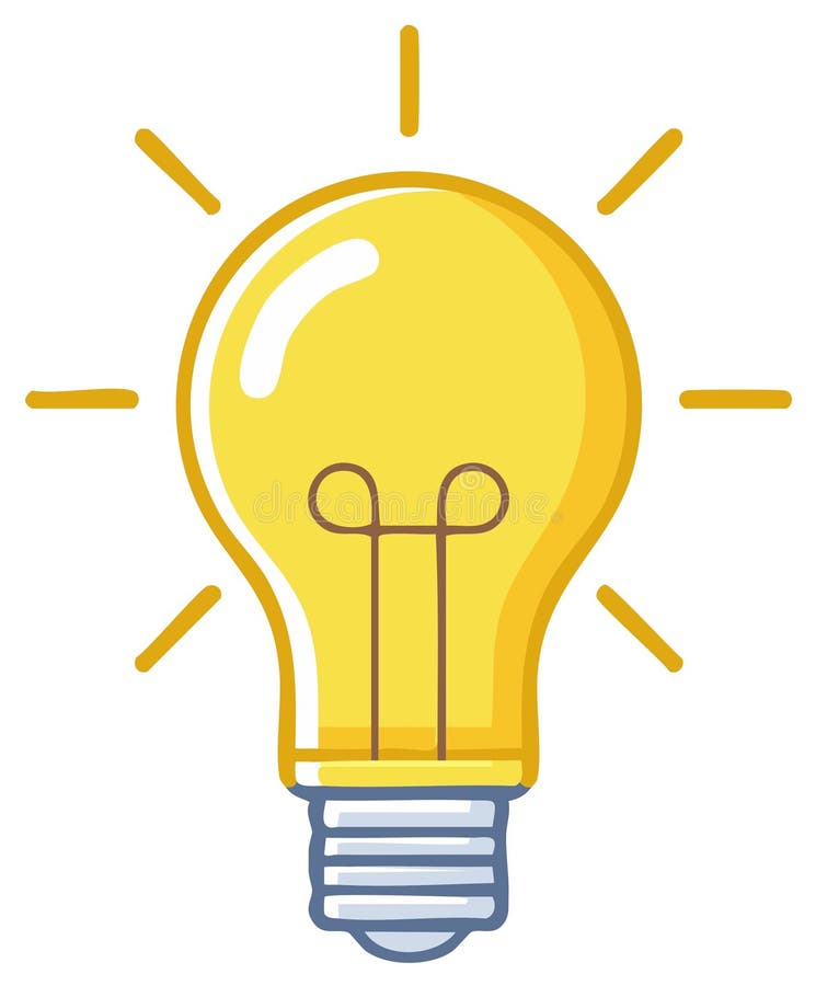 Illuminated Lightbulb Icon Idea Concept Illustration Solution Creativity Invention Innovation Electrical Bulb stock illustration