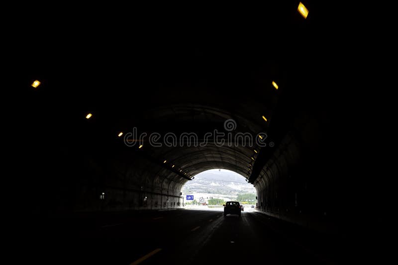 Illuminated metro tunnel