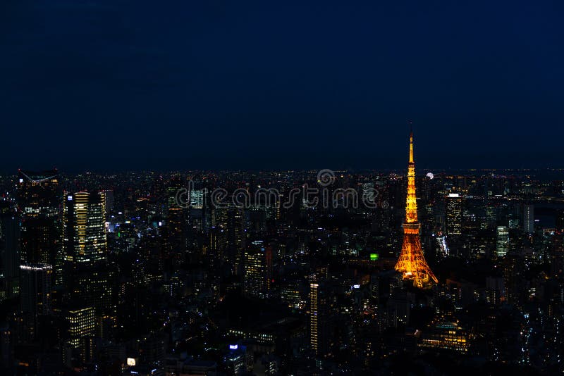 Illuminated Tokyo Tower And Skyline At Night From Roppongi Hills Editorial Stock Image Image Of Dusk High Illuminated Tokyo Tower And Skyline At Night From Roppongi Hills Editorial Stock Image Image Of Dusk High