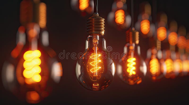 Illuminating Ballet of Light Bulbs royalty free stock image