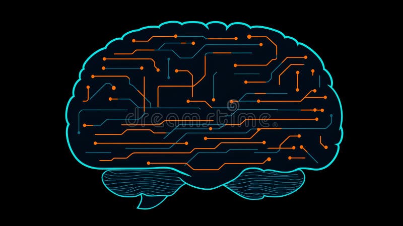 Illuminating brain circuitry, a visual journey into the intricate network of neurons, synapses, and cognitive processes vector illustration