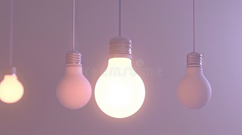 Illuminating Symphony: Cluster of Glowing Bulbs stock photo
