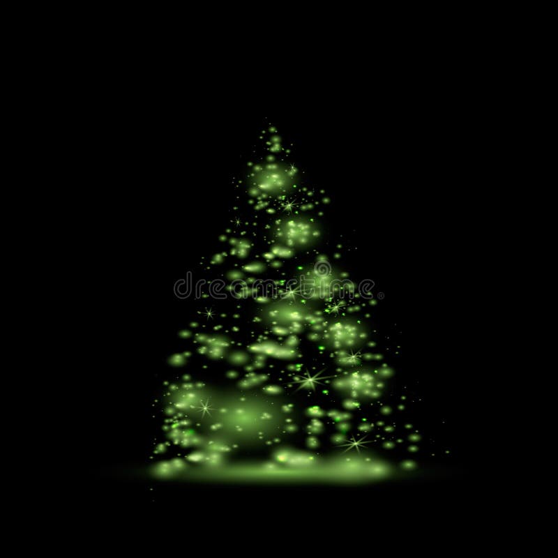 Illumination Lights Shiny Christmas tree Isolated on Transparent Background. White tree as symbol of Happy New Year