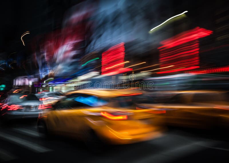 Illumination and Night Lights of New York City Stock Image Image of