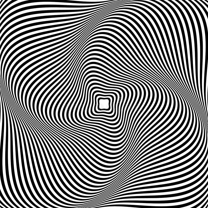 Illusion Abstract Black and White Circular Pattern. Illusion of Vortex