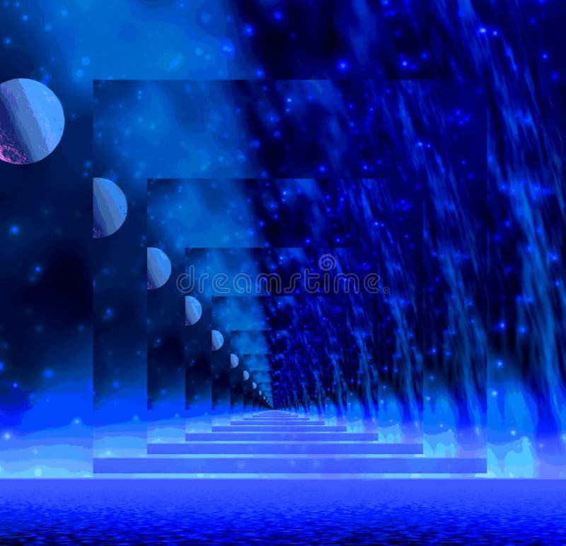 Illusion bleue illustration stock