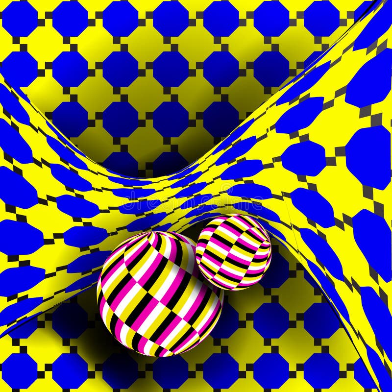 Illusion Vector. Optical 3d Art. Rotation Dynamic Optical Effect. Swirl Illusion. Delusion, Endless, Fallacy. Geometric