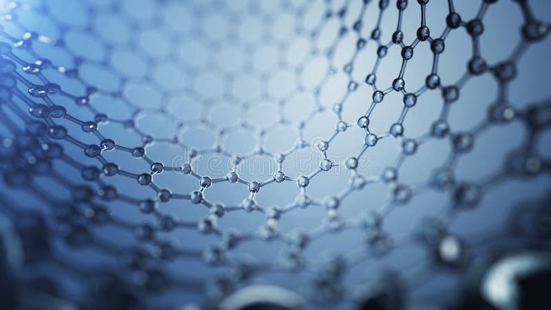 3d illusrtation of graphene molecules. Nanotechnology background illustration. 3d illusrtation of graphene molecules. Nanotechnology background illustration