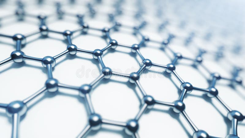 3d illusrtation of graphene molecules. Nanotechnology background illustration. 3d illusrtation of graphene molecules. Nanotechnology background illustration