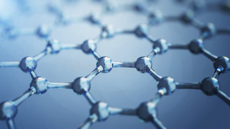 3d illusrtation of graphene molecules. Nanotechnology background illustration. 3d illusrtation of graphene molecules. Nanotechnology background illustration