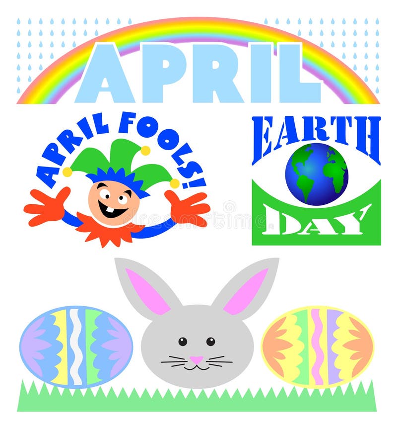 April Events Clip Art Set/eps stock illustration April Events Clip Art Set/eps stock illustration