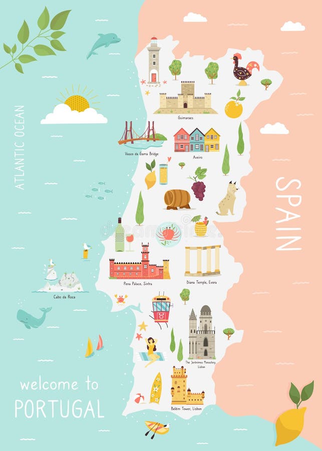 Mapa Político De Portugal Royalty Free SVG, Cliparts, Vetores, e  Ilustrações Stock. Image 47048378