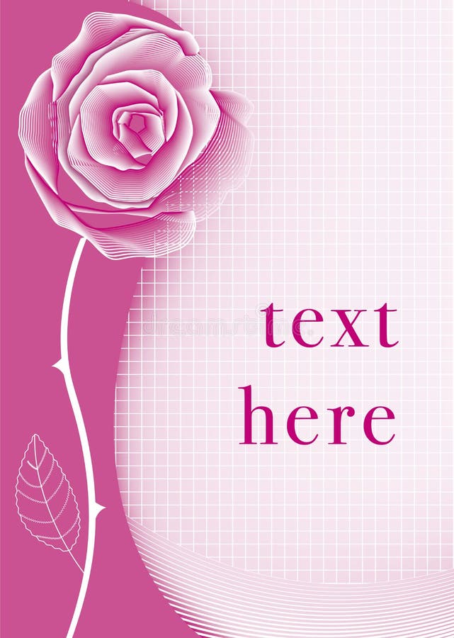 Illustrated Rose with text stock vector. Illustration of leaf 8380638