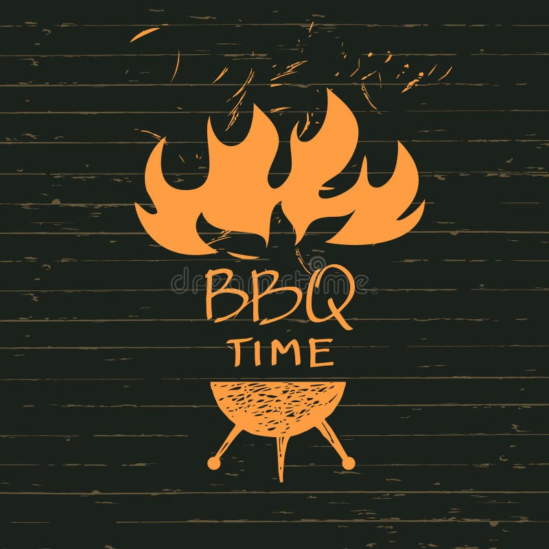Illustratie met vonken van brand voor BBQ tijd Drukrestaurant stock illustratie Illustratie met vonken van brand voor BBQ tijd Drukrestaurant stock illustratie