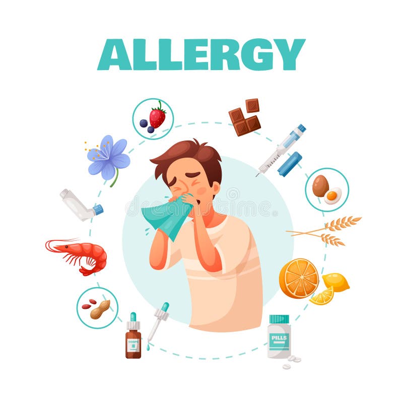 Illustratie van allergie-concept