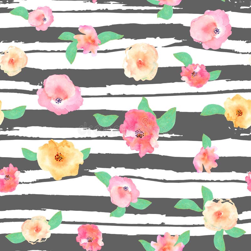 Illustratie van bloemen naadloos Mooie rozen met zwarte strook vector illustratie Illustratie van bloemen naadloos Mooie rozen met zwarte strook vector illustratie