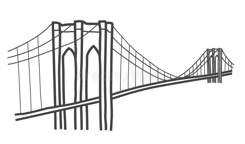 Illustratie van de brug van Brooklyn, New York royalty-vrije illustratie Illustratie van de brug van Brooklyn, New York royalty-vrije illustratie