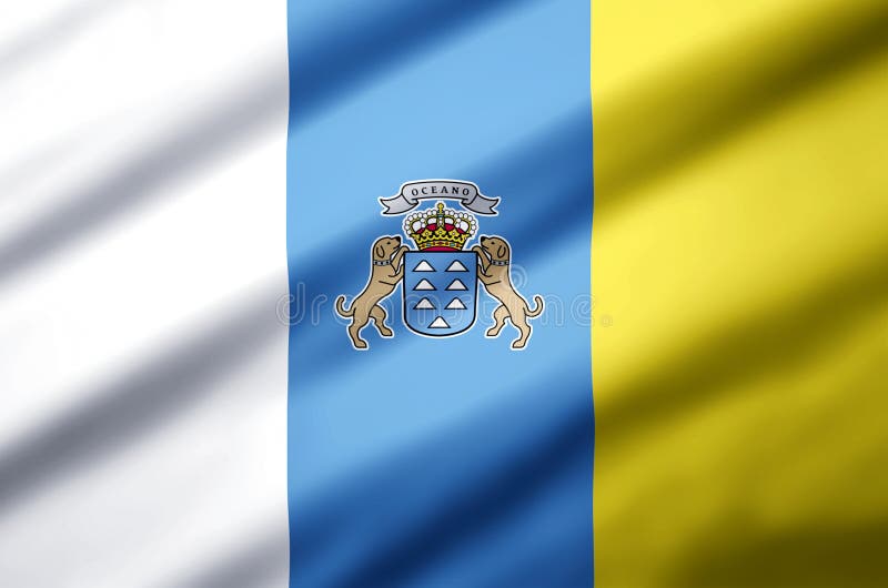Illustratie van de Canarische Eilanden de realistische vlag