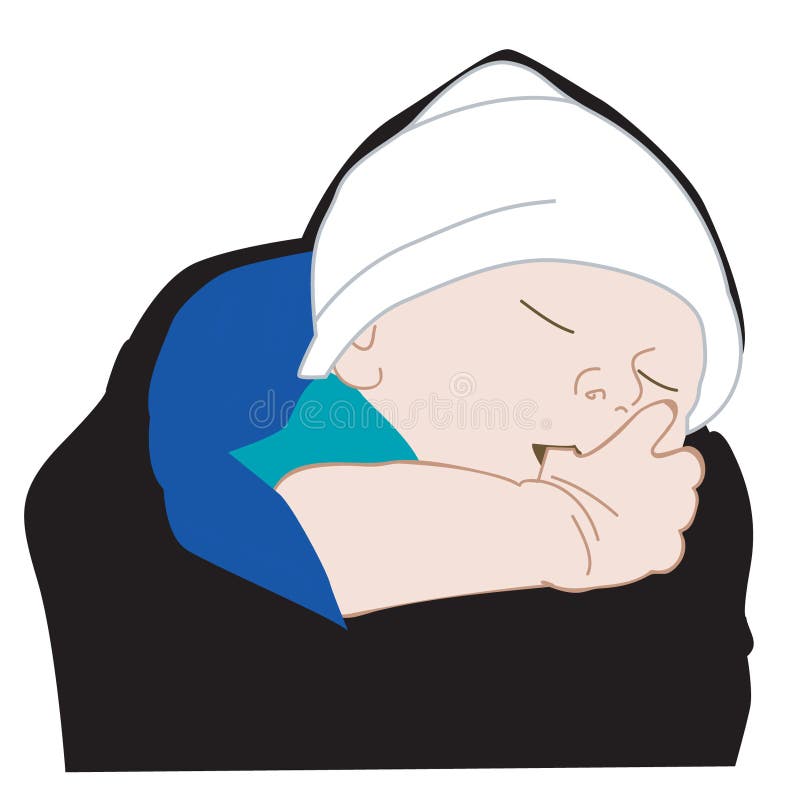 Illustratie van de Duim van de baby de Zuigende vector illustratie Illustratie van de Duim van de baby de Zuigende vector illustratie