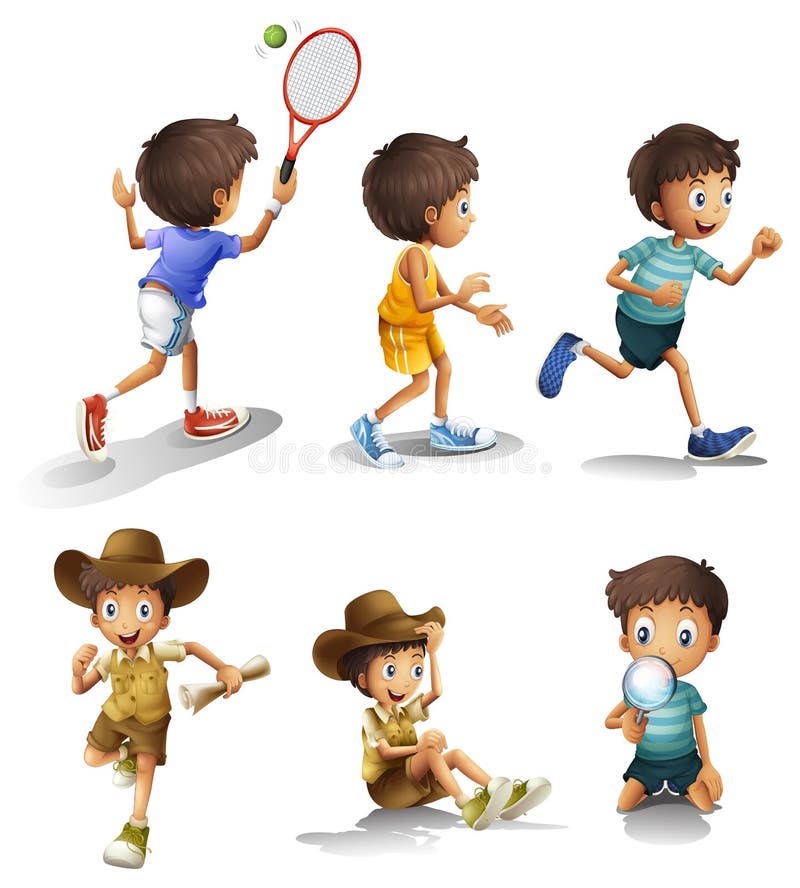 Jongens met verschillende activiteiten vector illustratie Jongens met verschillende activiteiten vector illustratie