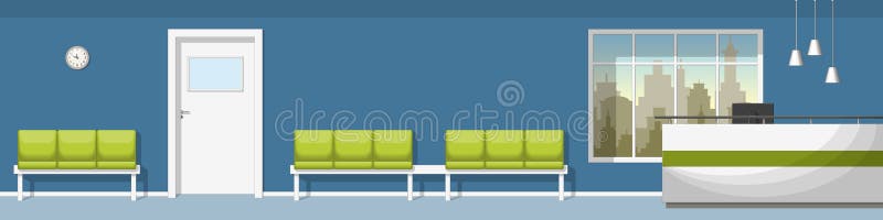 Illustratie van een wachtkamer met balie royalty-vrije illustratie