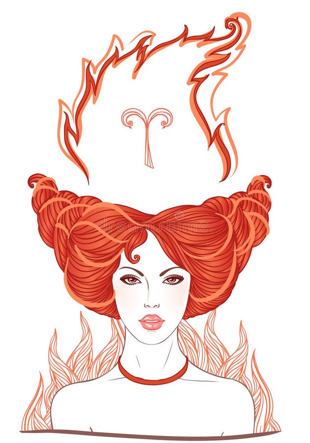 Illustratie van het astrologische teken van de Ram stock illustratie Illustratie van het astrologische teken van de Ram stock illustratie