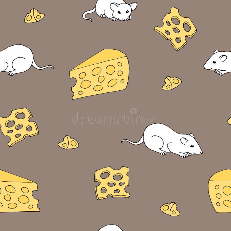 Illustratie van het de muis grafische naadloze patroon van de kaas de gele witte kleur stock illustratie Illustratie van het de muis grafische naadloze patroon van de kaas de gele witte kleur stock illustratie