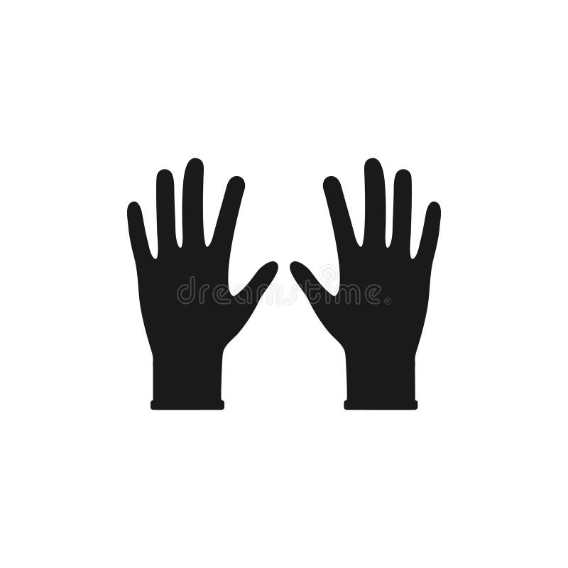 Illustratie van het handschoenpictogram geïsoleerd op witte achtergrond