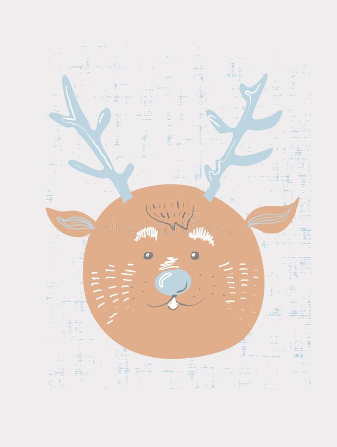 Illustratie van het herten de vectorbeeldverhaal Leuk dierlijk afficheontwerp voor groetkaart, t-shirt, uitnodiging, babydouche royalty-vrije illustratie Illustratie van het herten de vectorbeeldverhaal Leuk dierlijk afficheontwerp voor groetkaart, t-shirt, uitnodiging, babydouche royalty-vrije illustratie