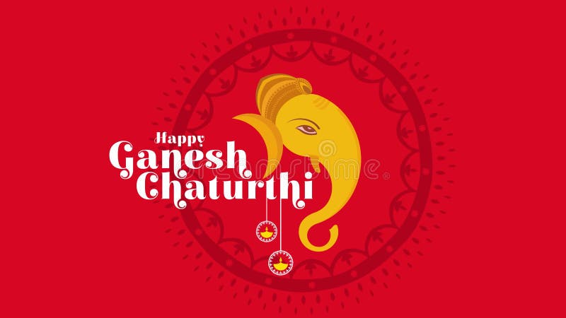 Illustratie van lord ganesh met een ganesh chaturthi - tekst