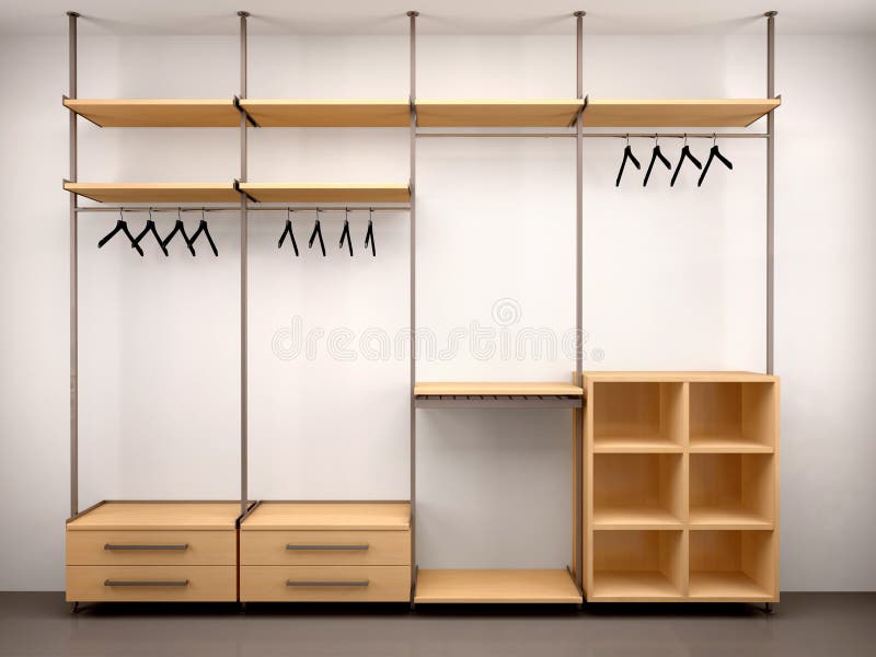 Illustratie van mooie moderne lege garderobe royalty-vrije illustratie