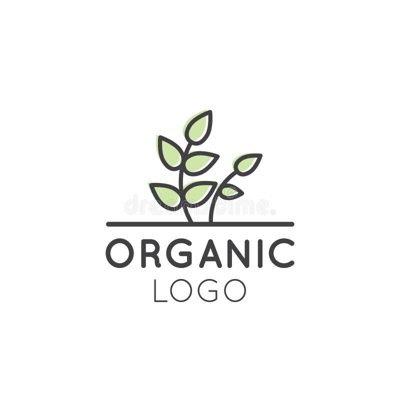 Illustratieembleem voor Organische Veganist Gezonde Winkel of Opslag stock illustratie Illustratieembleem voor Organische Veganist Gezonde Winkel of Opslag stock illustratie
