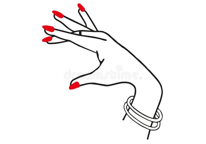 Illustratiehand van vrouw met armband stock illustratie Illustratiehand van vrouw met armband stock illustratie