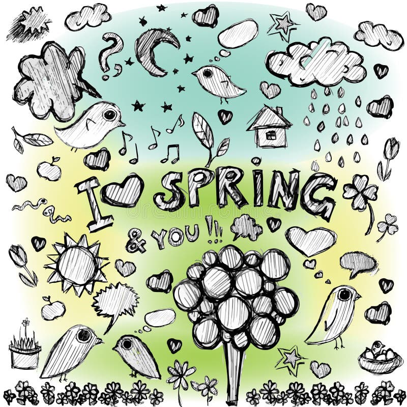 Illustraties van de lente de kleurrijke vlekken van de klemkunst vector illustratie Illustraties van de lente de kleurrijke vlekken van de klemkunst vector illustratie