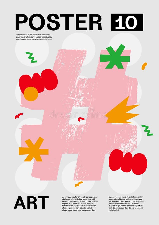 Sign . Poster Layout Design. Cute Font. Template Poster, Banner, Flyer